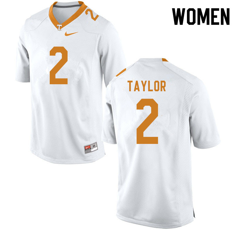 Women #2 Alontae Taylor Tennessee Volunteers College Football Jerseys Sale-White